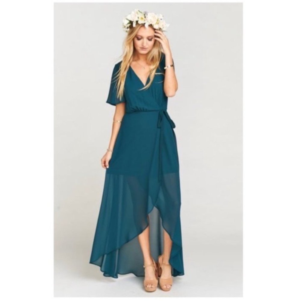 Show Me Your MuMu Teal Maxi Dress